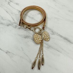 Sophia Collection Faux Pearl Rhinestone Bow Stretch Cinch Belt Size XS Small S